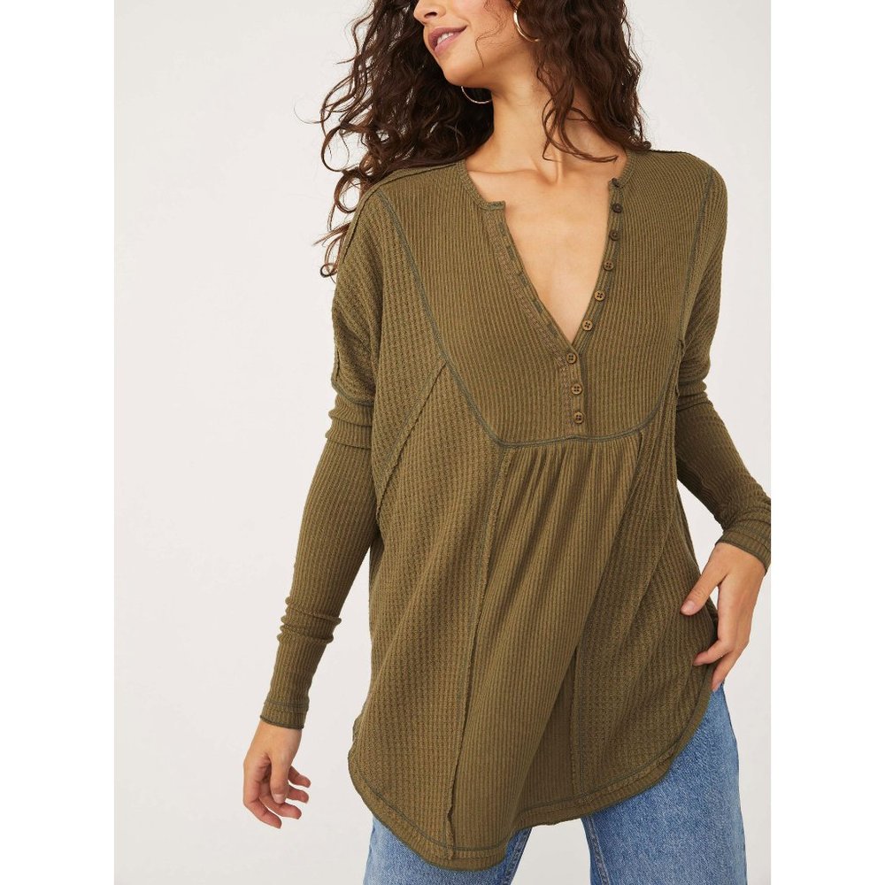 NWT Free People Leo Henley / Military Olive